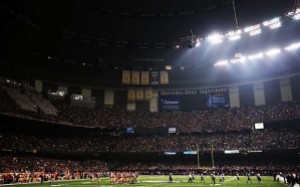 The Super Bowl blackout postponed play for 34 minutes. (Image from www.telegraph.co.uk)