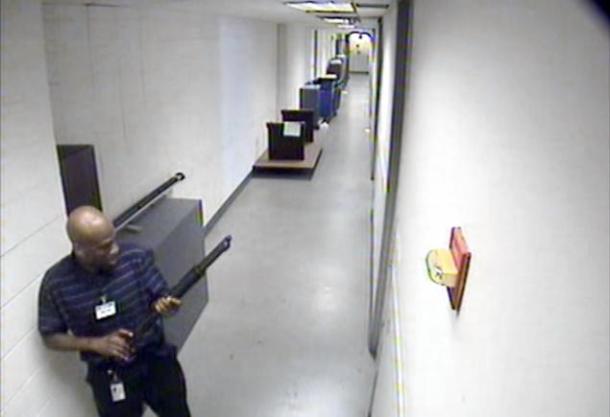 Image from abcnews.go.com Aaron Alexis,34, (shown left) holds a shotgun as his rampage in a Navy yard shooting kills 13 and wounds 13 more on Mon Sept. 16.