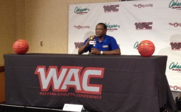 Men's head coach Rod Barnes addresses the media at the Orleans Arena on Tuesday, Oct. 15.