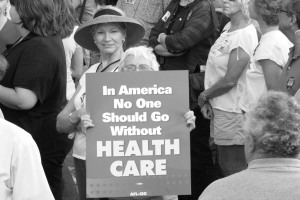 Image from http://obamacare.net Protesters show their support for ObamaCare.