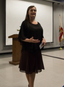 Juana Martinez/The Runner Debra Jackson, Philosophy Professor at CSUB  gave an introduction of herself and the what the Consent Project was about, on April 30 inside the multi-purpose room inside the Student Union.